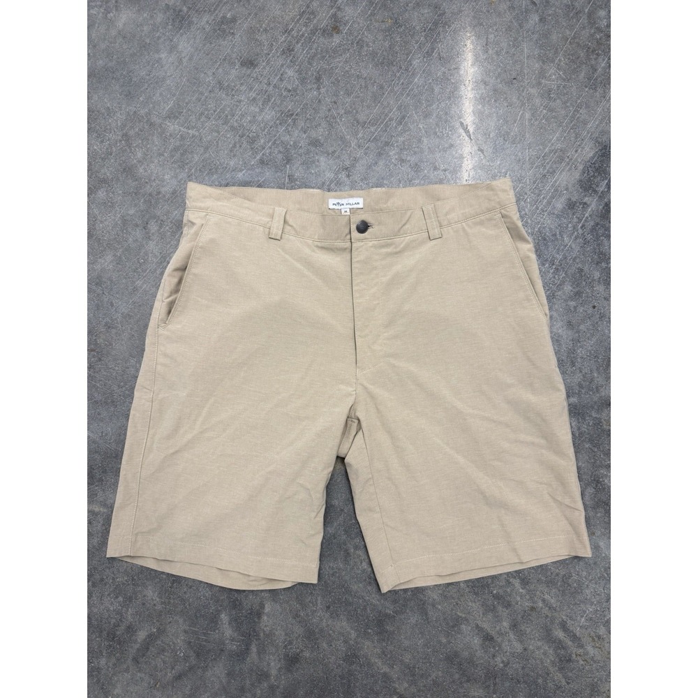Peter Millar Men's Flat Front Stretch Khaki Shorts  Size 36 x 9" Inseam
